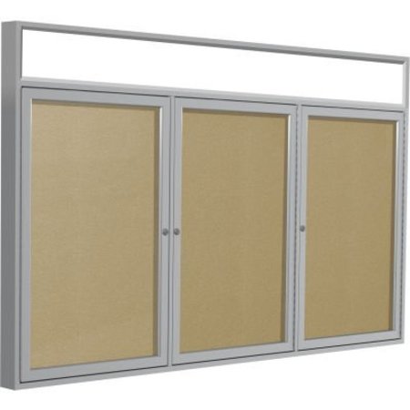 GHENT Ghent Enclosed Vinyl Bulletin Board - Outdoor - Illuminated Header - Caramel - 3' x 6' PAVX8-181